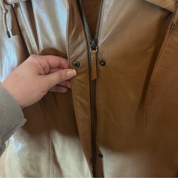 Cole Haan Women's Tan Leather Jacket - Picture 5 of 8